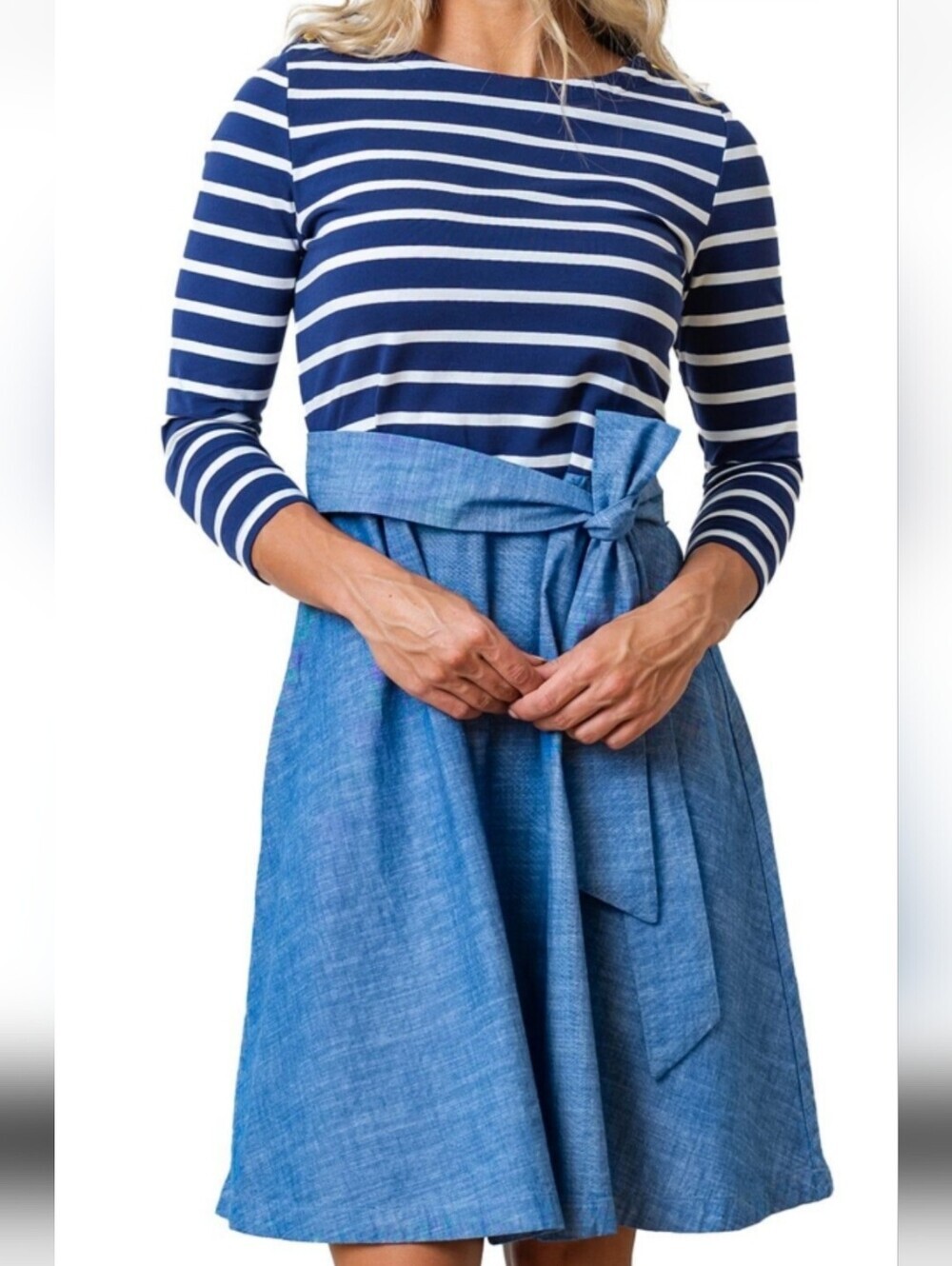 Hope And Henry For Macy's French Skater Dress. Blue And White. Sz 14 Never Worn